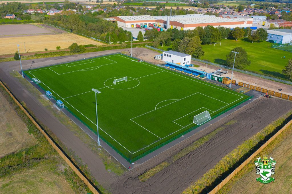 Burscough FC grounds areal view
